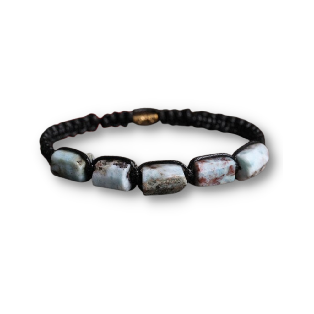 Bracelet Shamballa en Larimar "Anti-stress & Paix intérieure"