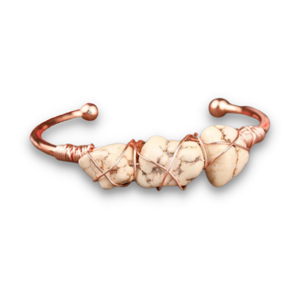 Bracelet en Turquoise blanche "Sagesse & Conscience"