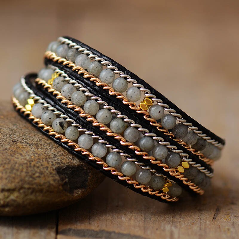 Bracelet Bohémien en Labradorite "Protection & Développement"