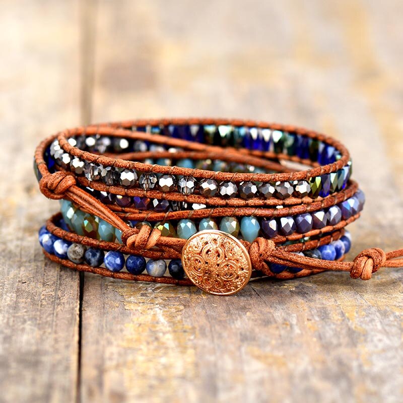 Bracelet Bohémien en Lapis Lazuli "Santé & Harmonie" - Cabochon