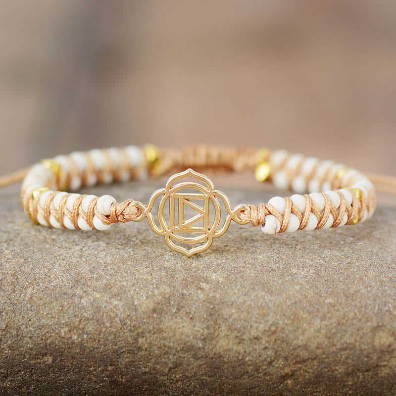 Bracelet Yoga en Turquoise blanche "Sagesse & Conscience"