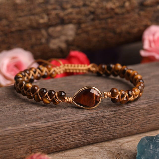 Bracelet Yoga en Oeil de tigre "Courage & Audace"