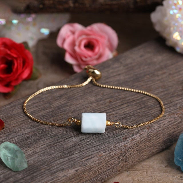 Bracelet en Jade blanc "Pureté & Sagesse"