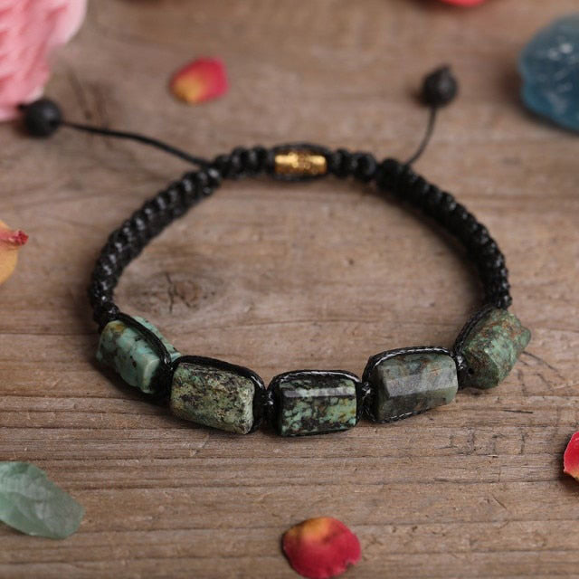 Bracelet Shamballa en Turquoise africaine "Optimisme & Confiance en soi"