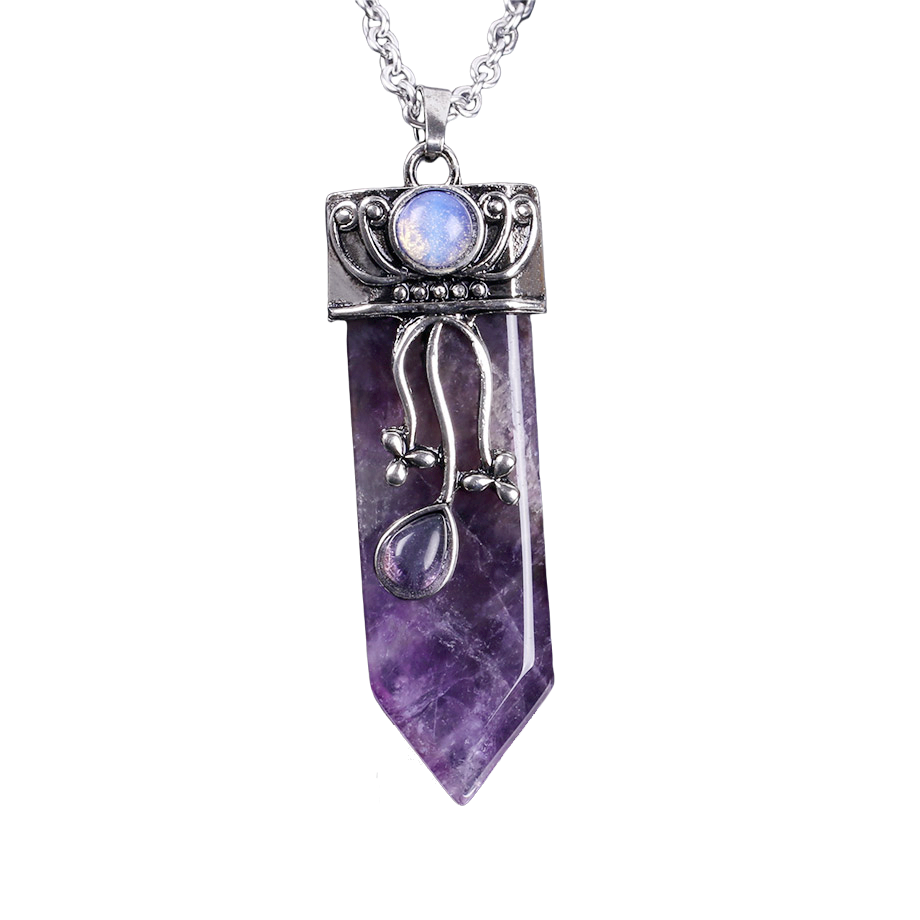 Chaîne et son Pendentif Guérison en Améthyste "Force & Sagesse"