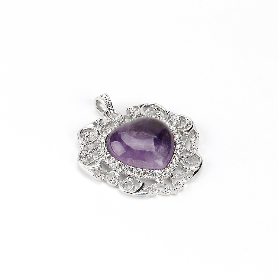 Pendentif en Améthyste "Force & Sagesse" - Coeur