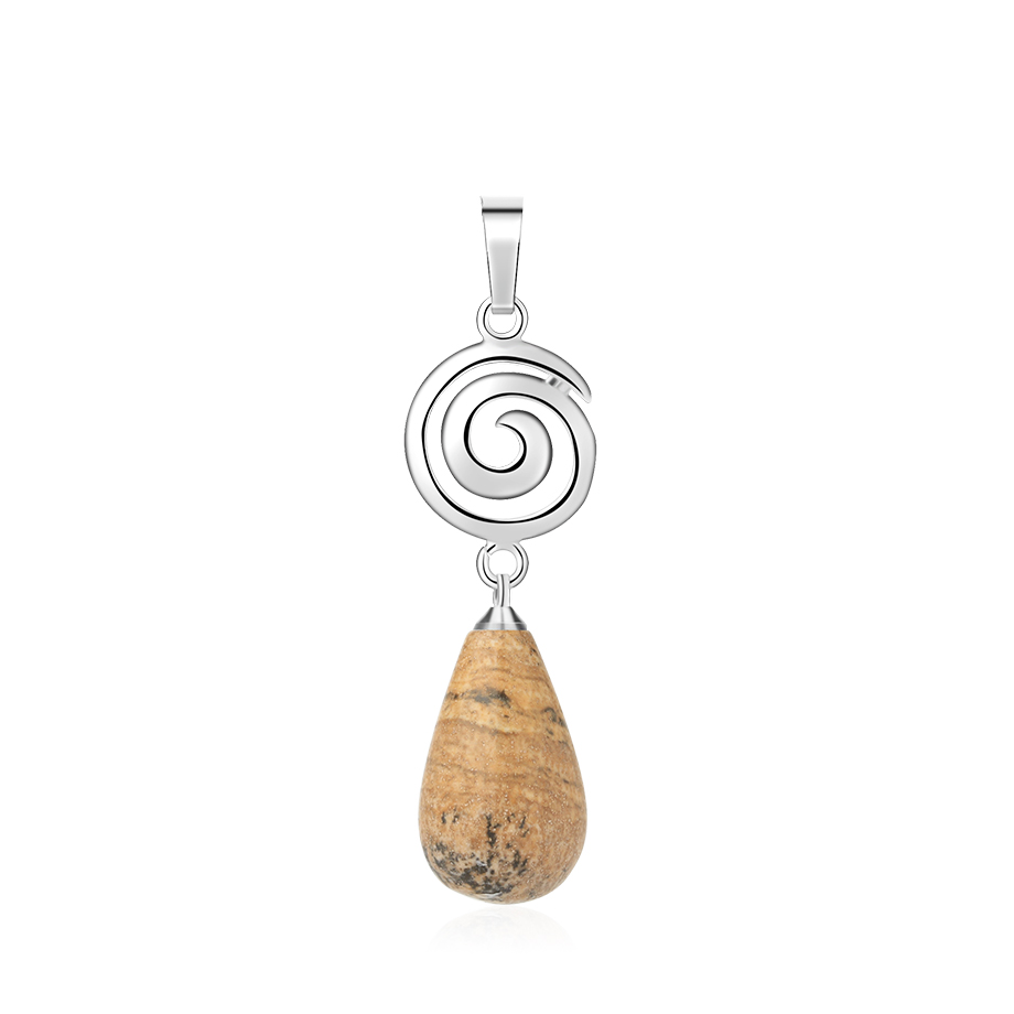 Pendentif en Jaspe "Épanouissement & Estime de soi" - Goutte