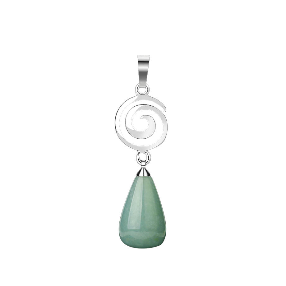 Pendentif en Aventurine verte "Développement & Épanouissement" - Goutte