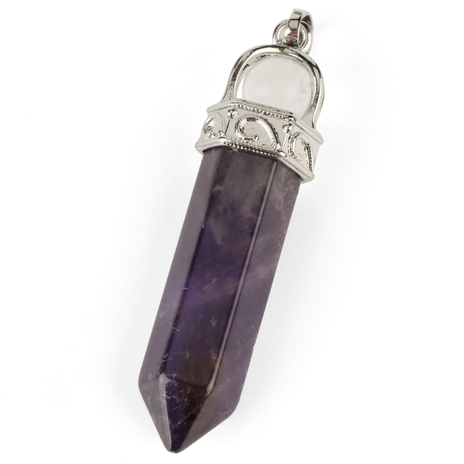 Pendentif Guérison en Améthyste "Force & Sagesse" - Prisme