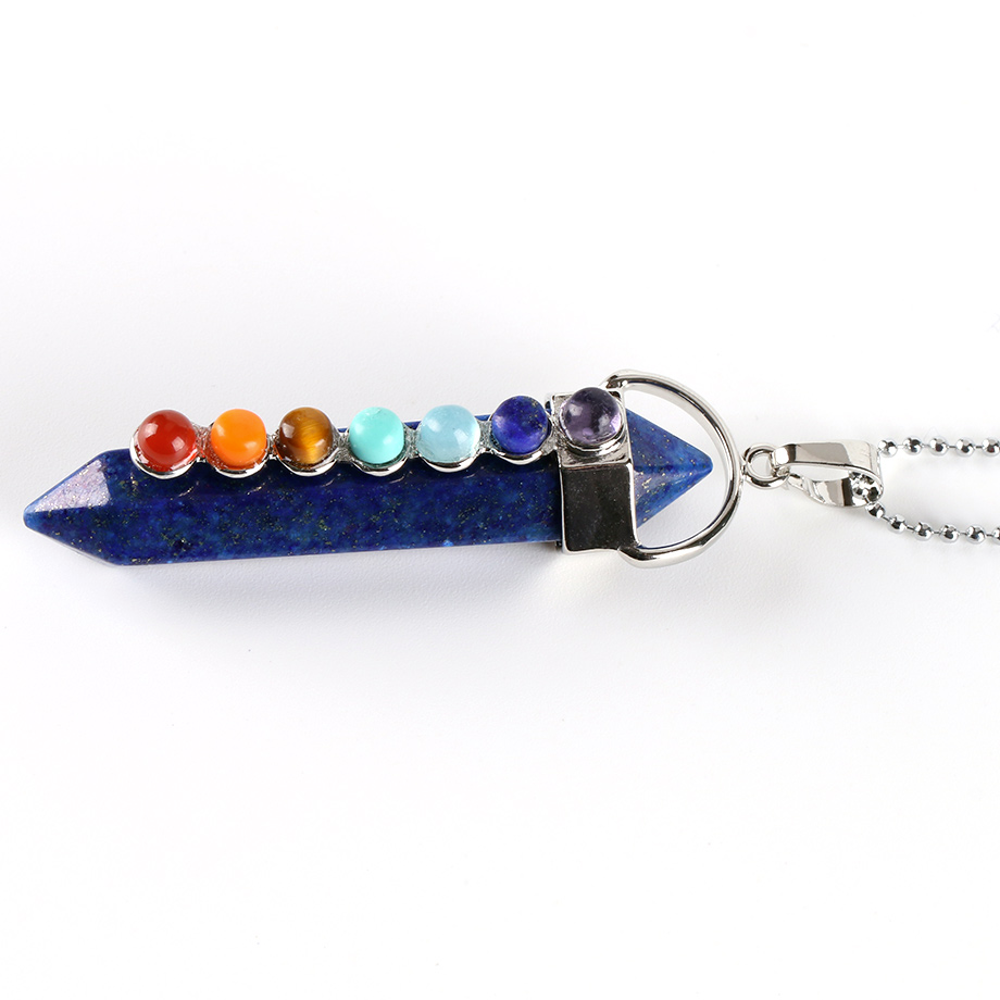 Chaîne et son Pendentif Sept Chakras en Lapis-Lazuli "Santé & Harmonie" - Prisme