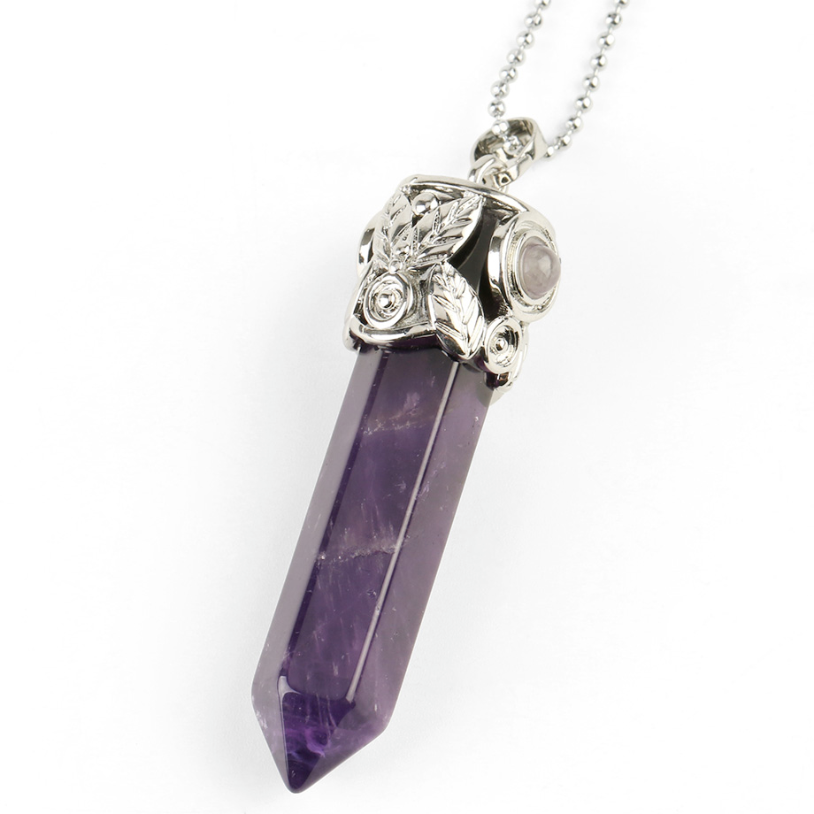 Chaîne et son Pendentif Reiki en Améthyste "Force & Sagesse" - Prisme