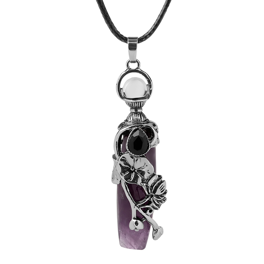 Cordon et son Pendentif Guérison en Améthyste "Force & Sagesse"