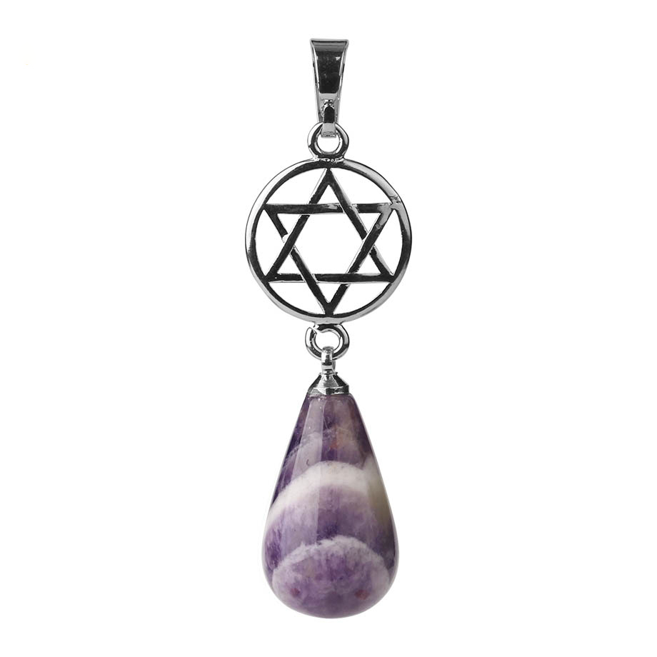 Pendentif en Améthyste "Force & Sagesse" - Goutte étoilé