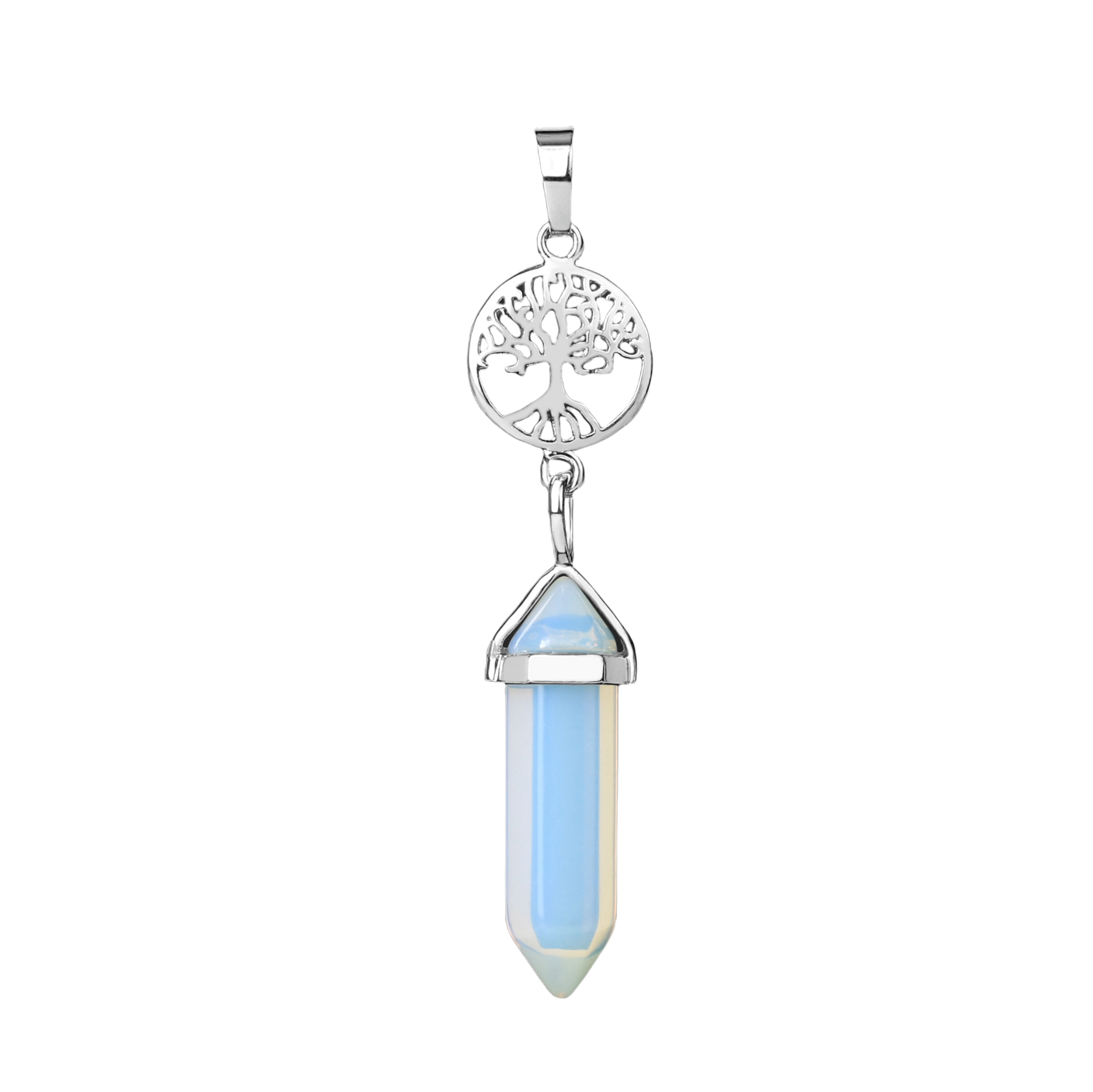 Pendentif en Opale "Créativité & Spontanéité" - Prisme & Arbre de vie
