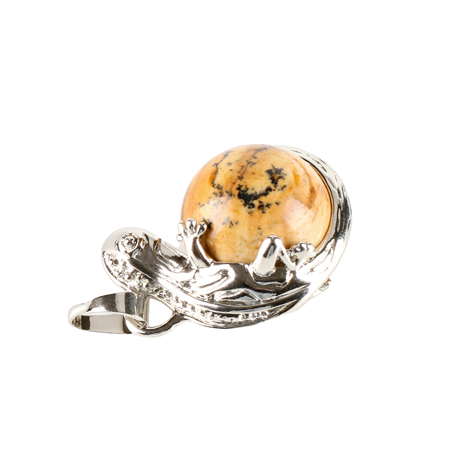 Pendentif en Jaspe "Épanouissement & Estime de soi" - Gecko