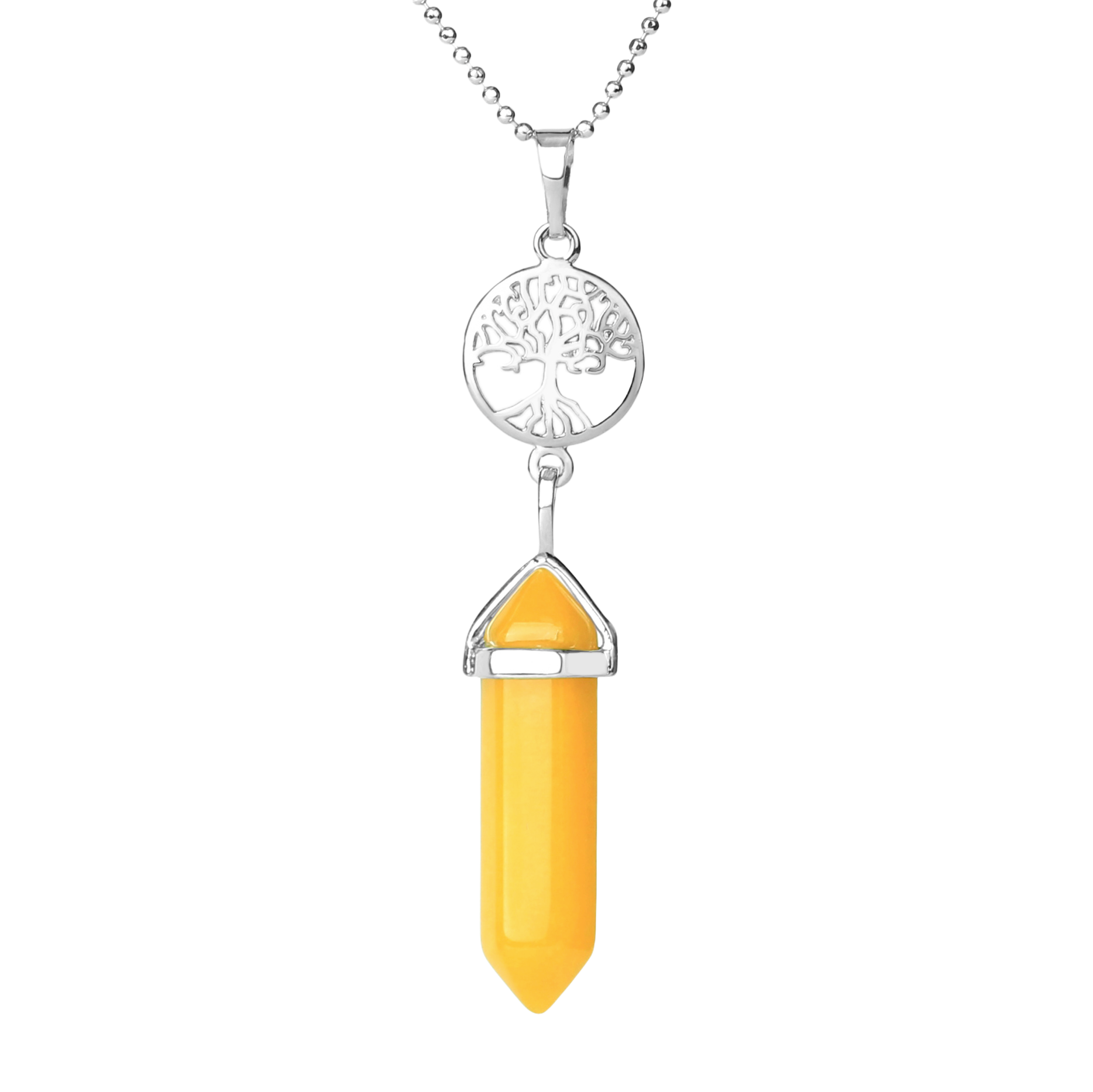 Chaîne et son Pendentif Guérison en Jade "Tempérance & Tolérance" - Prisme & Arbre de vie