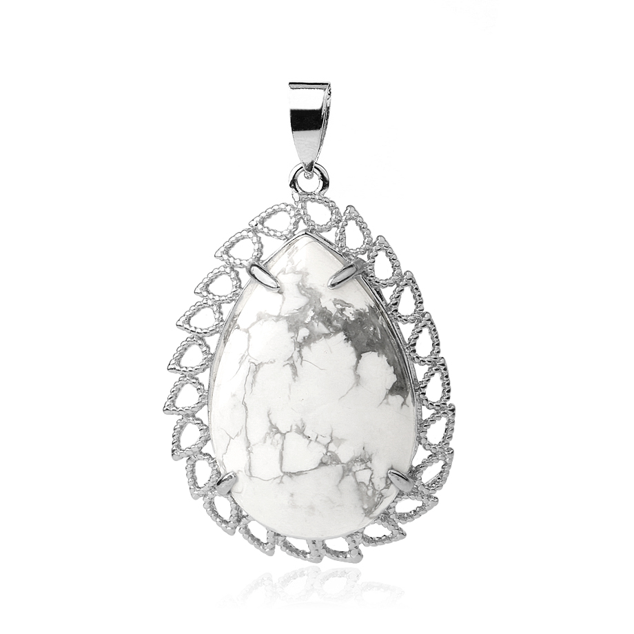 Pendentif Reiki en Turquoise blanche "Sagesse & Conscience"