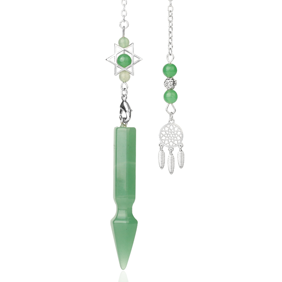 Pendule Reiki en Aventurine verte "Développement & Épanouissement" - Attrape Rêve