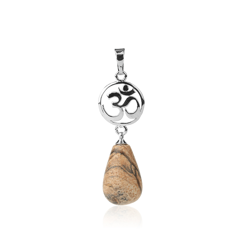 Pendentif en Jaspe "Épanouissement & Estime de soi" - Goutte & Om