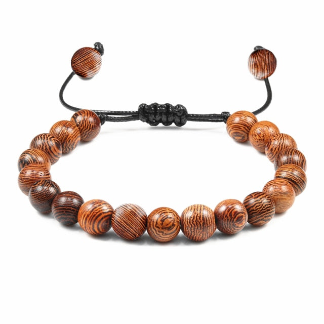 Bracelet Guérison en Bois "Amplification & Energie" - Ajustable
