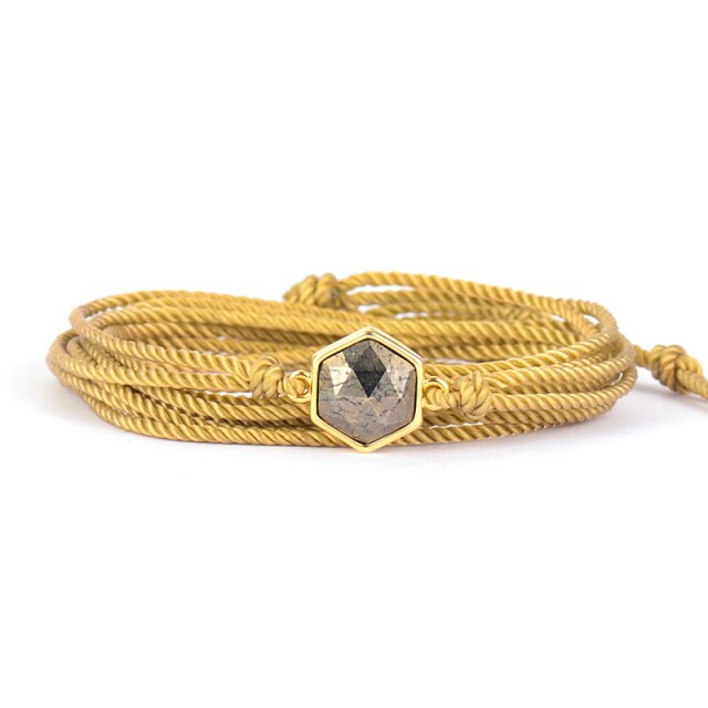 Bracelet Bohémien en Pyrite "Rigueur & Concentration"