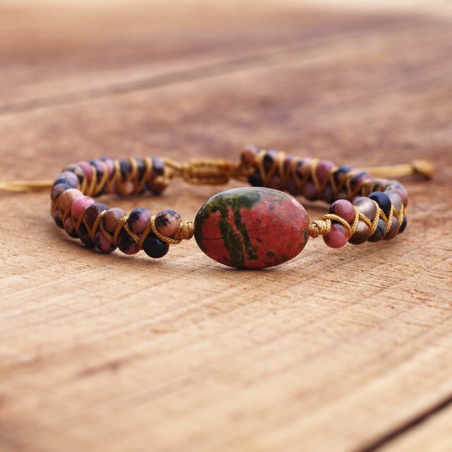 Bracelet Yoga en Rhodonite "Amour & Bienveillance"