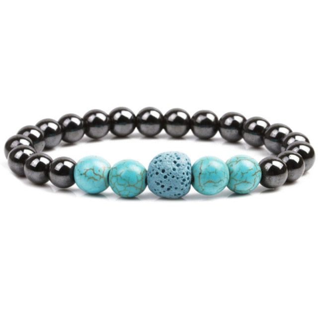 Bracelet Magnétique en Hématite "Force & Puissance"