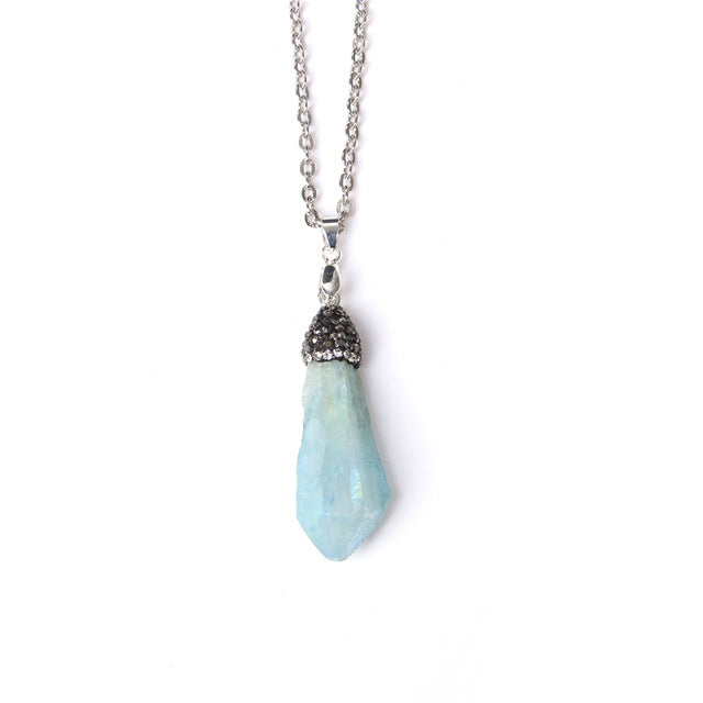 Chaîne et son Pendentif en Quartz "Clairvoyance & Sagesse"