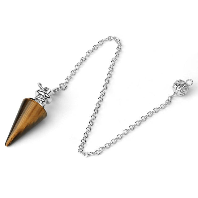 Pendule Reiki en Oeil de tigre "Courage & Audace"