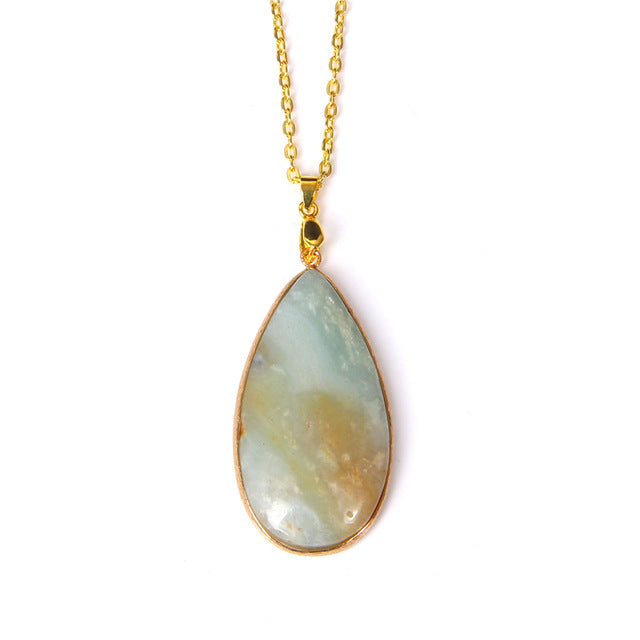 Chaîne et son Pendentif Guérison en Amazonite "Paix & Courage"