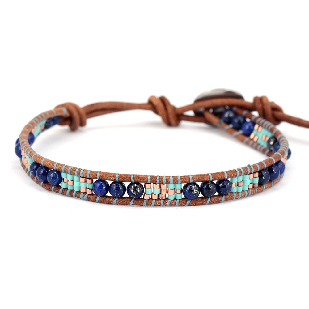 Bracelet Bohémien en Lapis Lazuli "Santé & Harmonie"