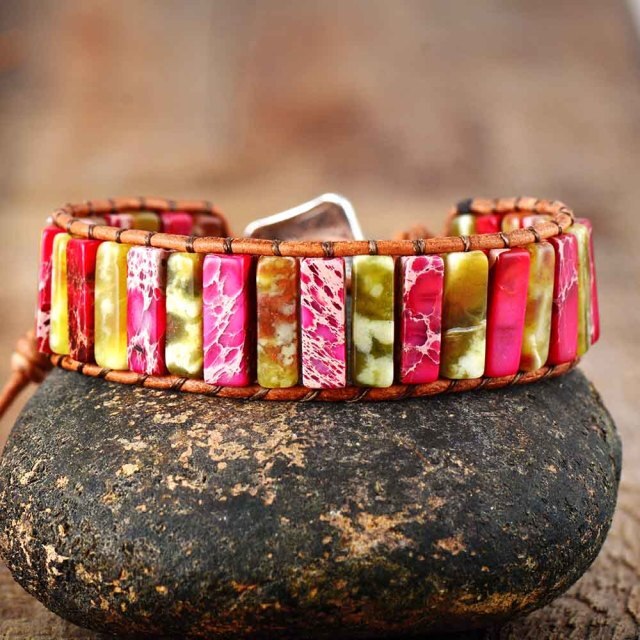 Bracelet Bohémien en Jaspe "Épanouissement & Estime de soi"