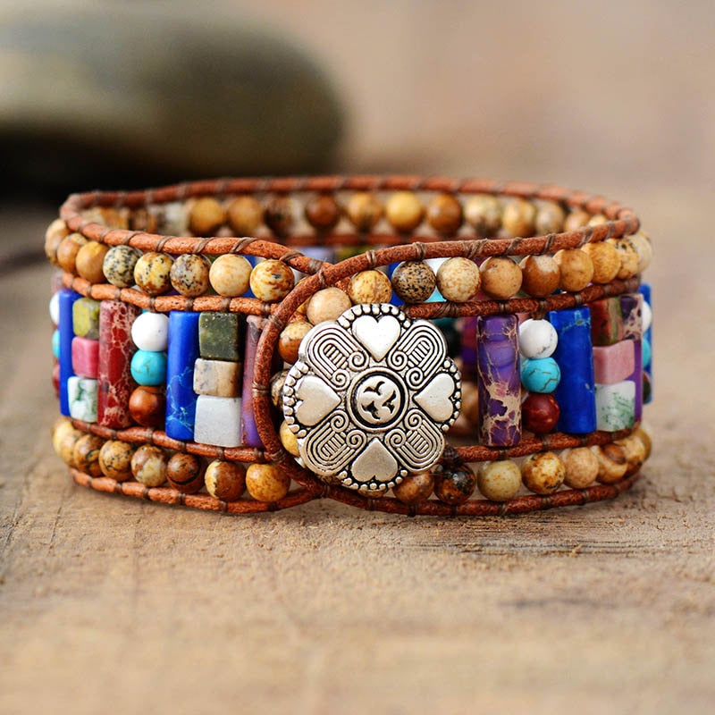 Bracelet Bohémien en Jaspe et Agate "Épanouissement & Estime de soi"