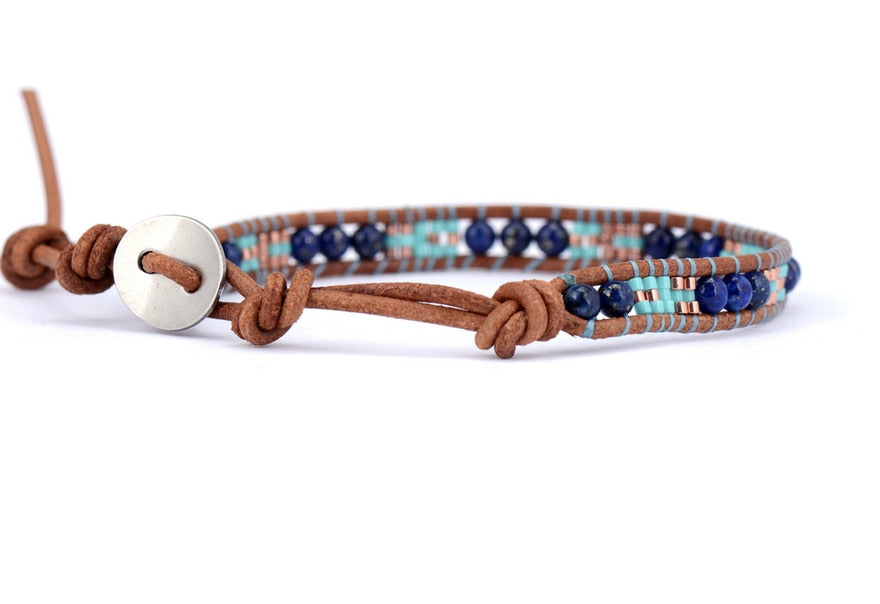 Bracelet Bohémien en Lapis Lazuli "Santé & Harmonie"