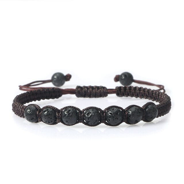 Bracelet en Pierre de lave "Ancrage & Stabilité" - Ajustable