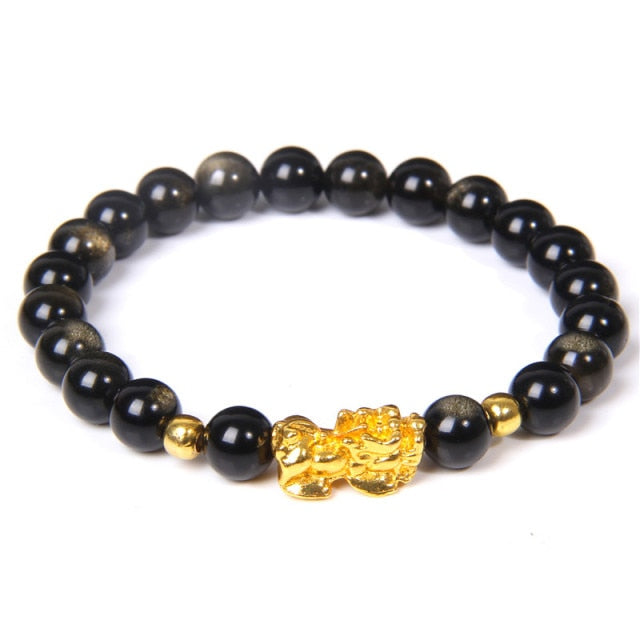 Bracelet en Obsidienne dorée "Protection & Éveil" - Dragon