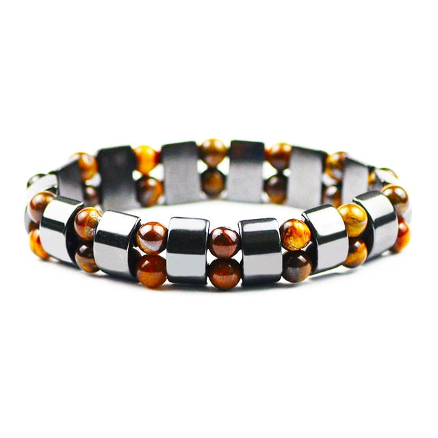 Bracelet Magnétique en Hématite "Force & Puissance"