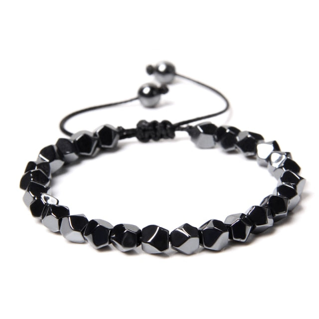 Bracelet Méditation en Hématite "Force & Puissance" - Ajustable