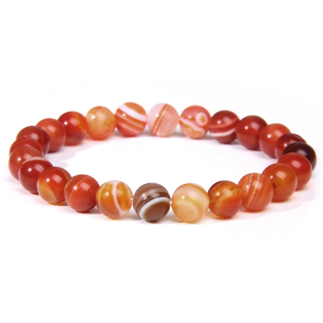Bracelet Guérison en Agate feu "Énergie & Sécurité"