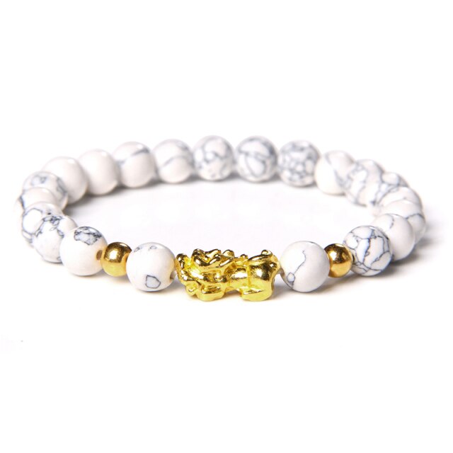 Bracelet en Turquoise blanche "Sagesse & Conscience" - Dragon