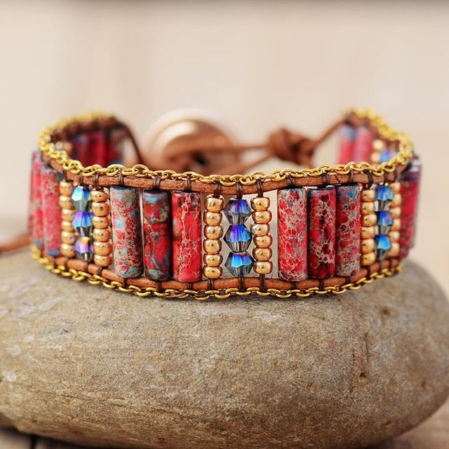 Bracelet Bohémien en Jaspe "Épanouissement & Estime de soi"