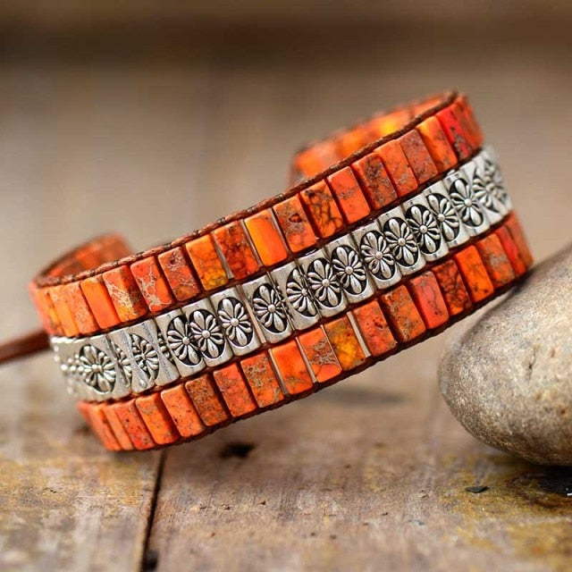 Bracelet Bohémien en Jaspe "Épanouissement & Estime de soi"