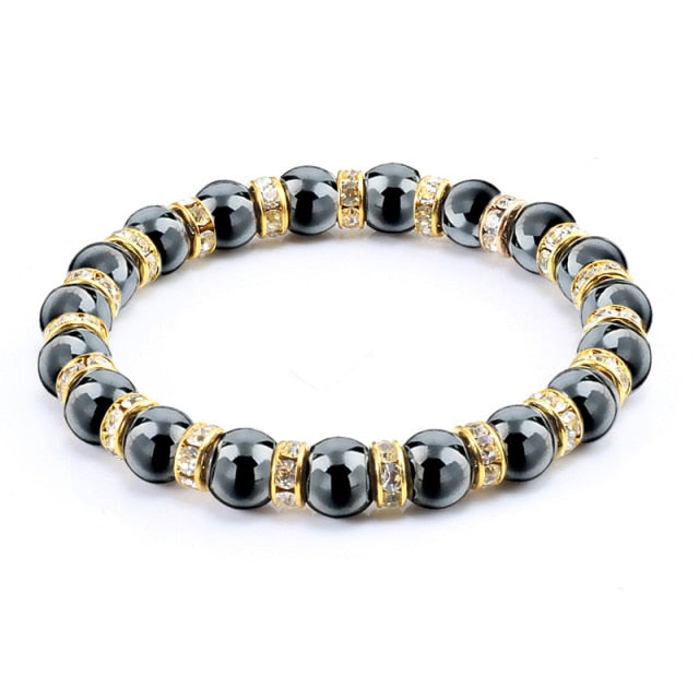 Bracelet Magnétique en Hématite "Force & Puissance"