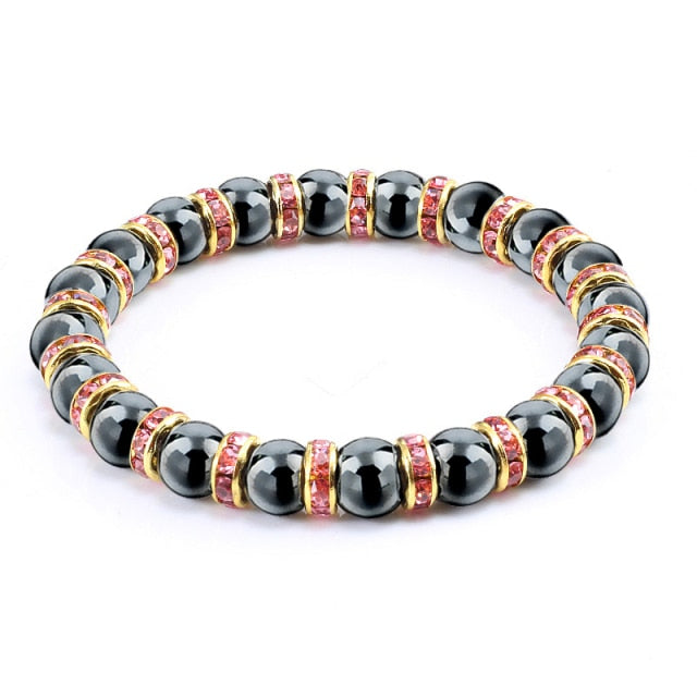 Bracelet Magnétique en Hématite "Force & Puissance"