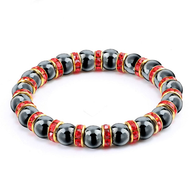 Bracelet Magnétique en Hématite "Force & Puissance"