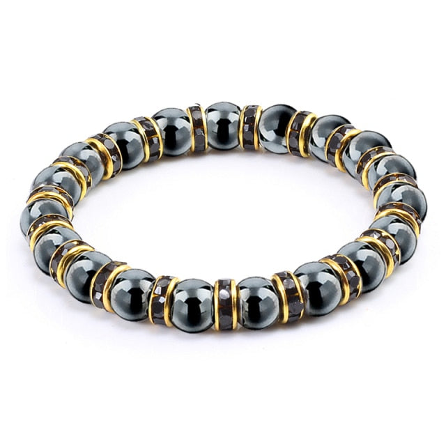 Bracelet Magnétique en Hématite "Force & Puissance"
