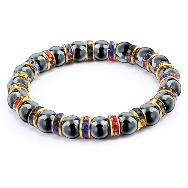 Bracelet Magnétique en Hématite "Force & Puissance"