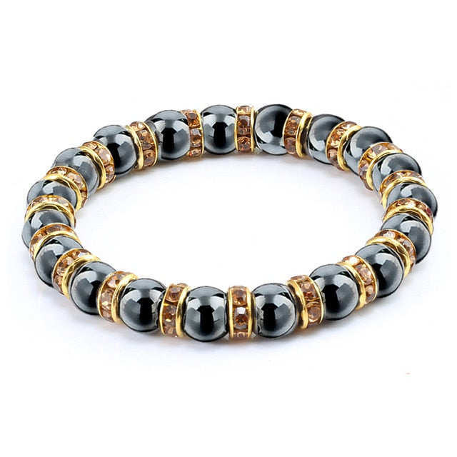 Bracelet Magnétique en Hématite "Force & Puissance"