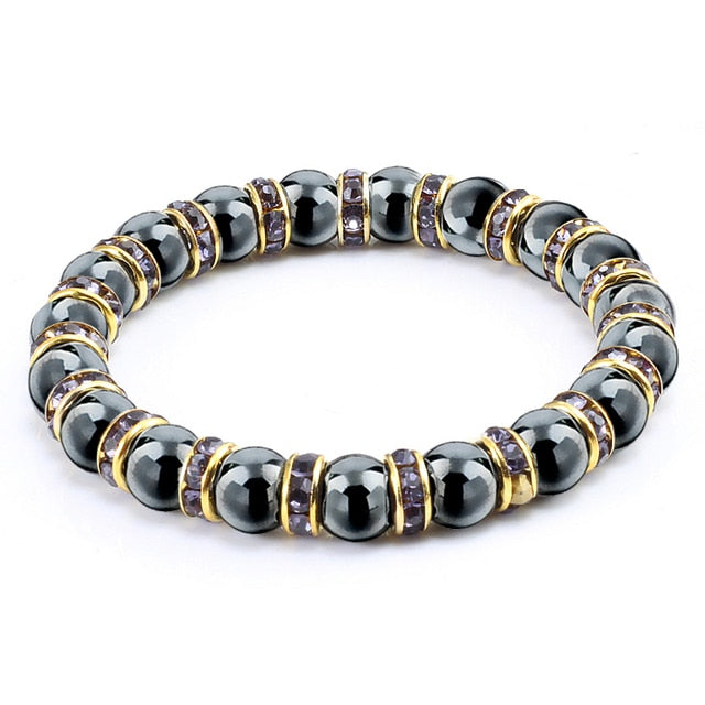 Bracelet Magnétique en Hématite "Force & Puissance"