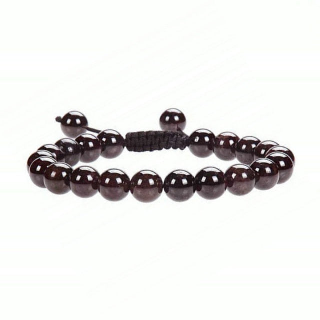 Bracelet Yoga en Grenat "Productivité & Abondance" - Ajustable